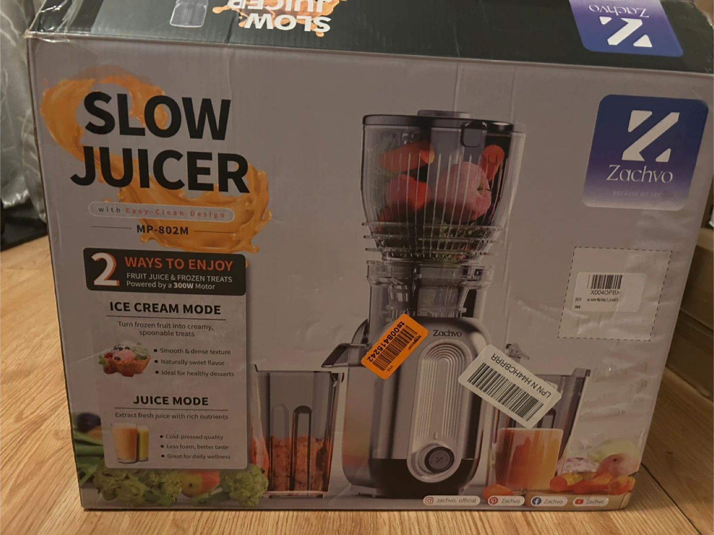 Zachvo Slow Juicer MP-802M with 148mm Chute - photo 3