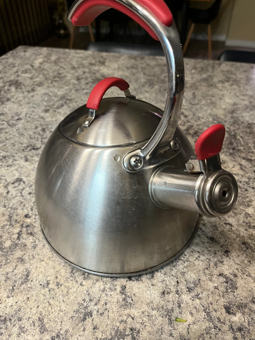Stainless Steel Whistling Kettle with Red Handle - photo 3