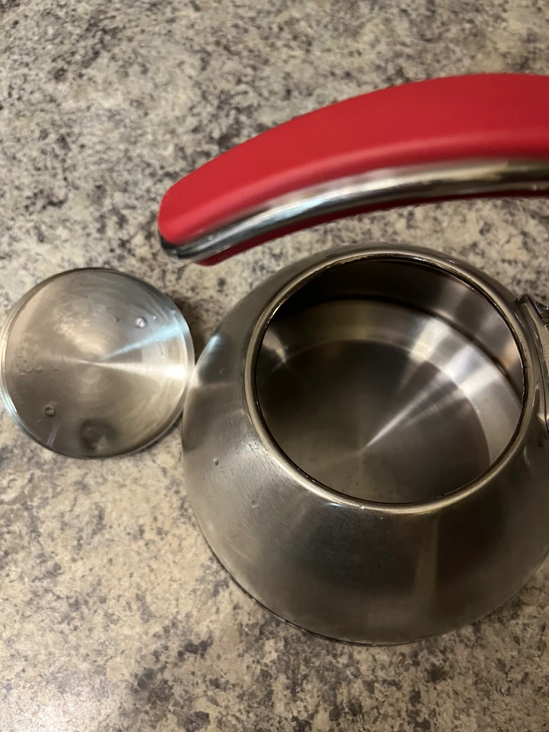 Stainless Steel Whistling Kettle with Red Handle - photo 4