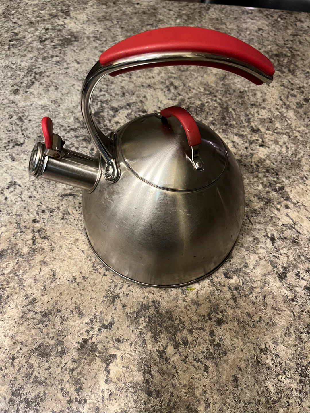 Stainless Steel Whistling Kettle with Red Handle - photo 2