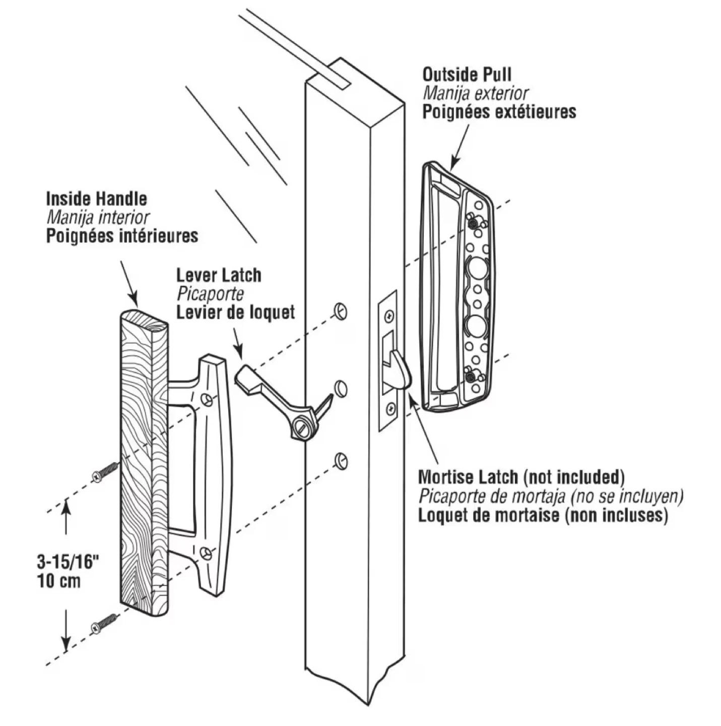 White/Wood Sliding Door Handle Set - photo 4