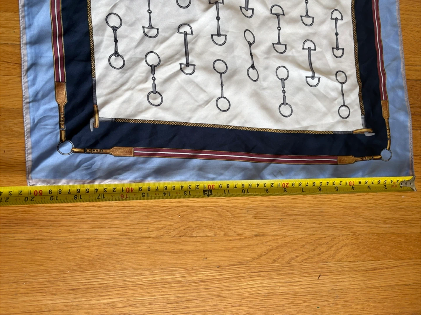 Silk Square Scarf with Horse Bit Pattern - photo 2