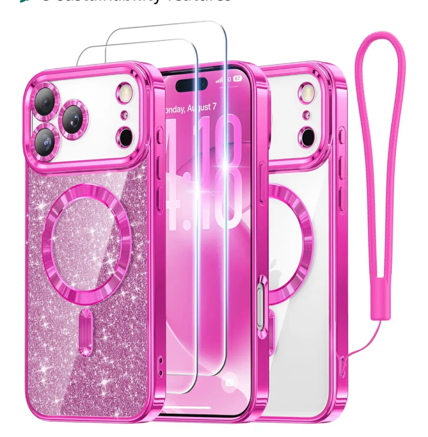 iPhone 17 Pro Glitter Case with MagSafe and Screen Protectors - photo 4