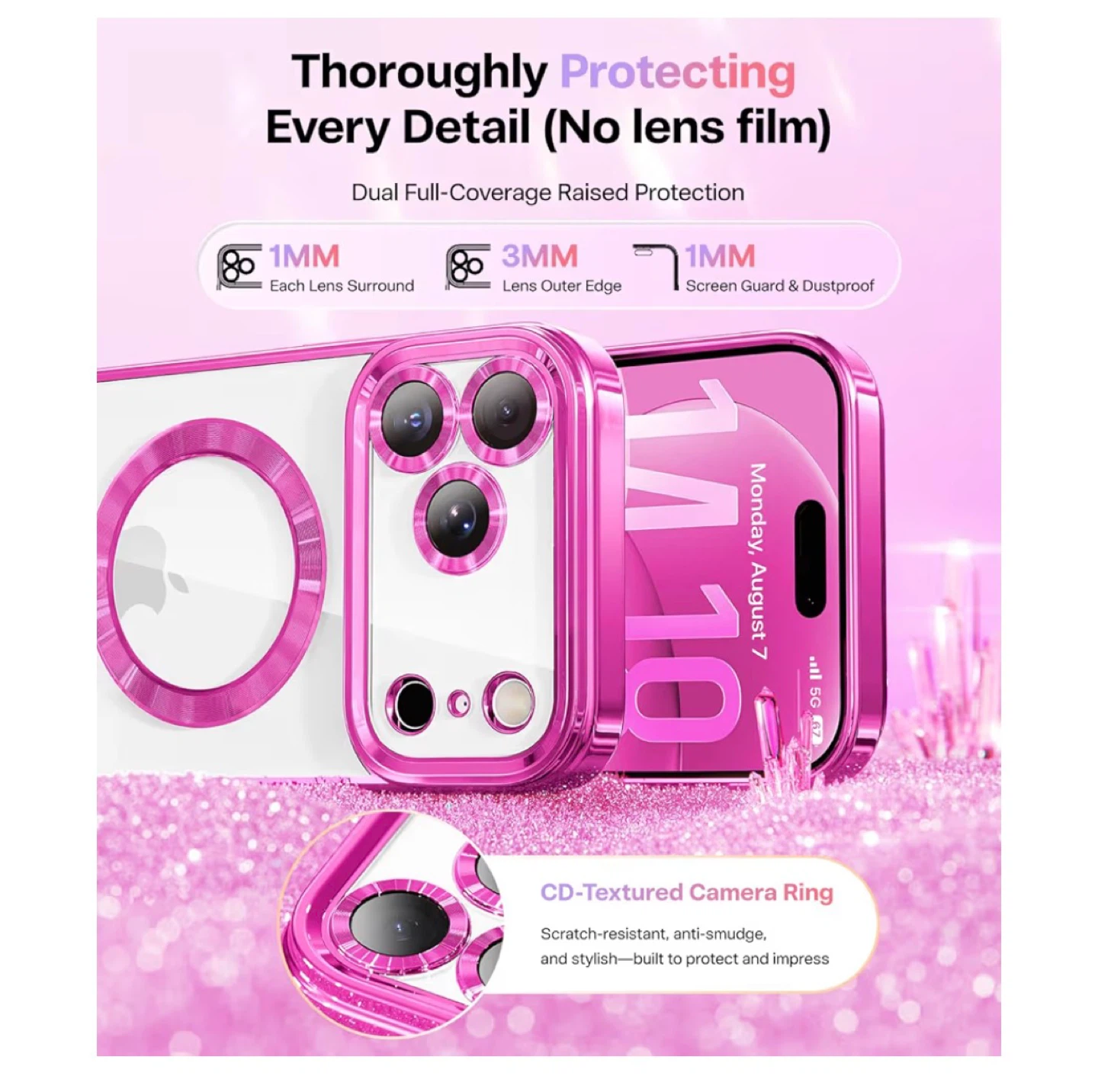 iPhone 17 Pro Glitter Case with MagSafe and Screen Protectors - photo 3