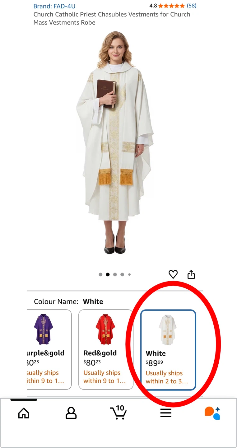 White Church Catholic Priest Chasuble Vestments Robe - photo 5