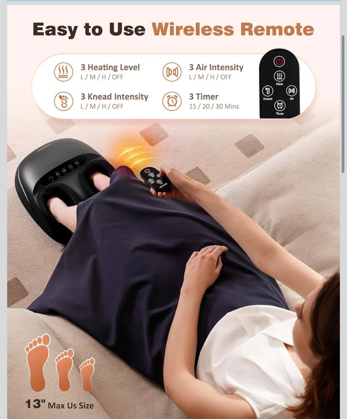 KNOZE Foot Massager with Heat and Air Compression - photo 3