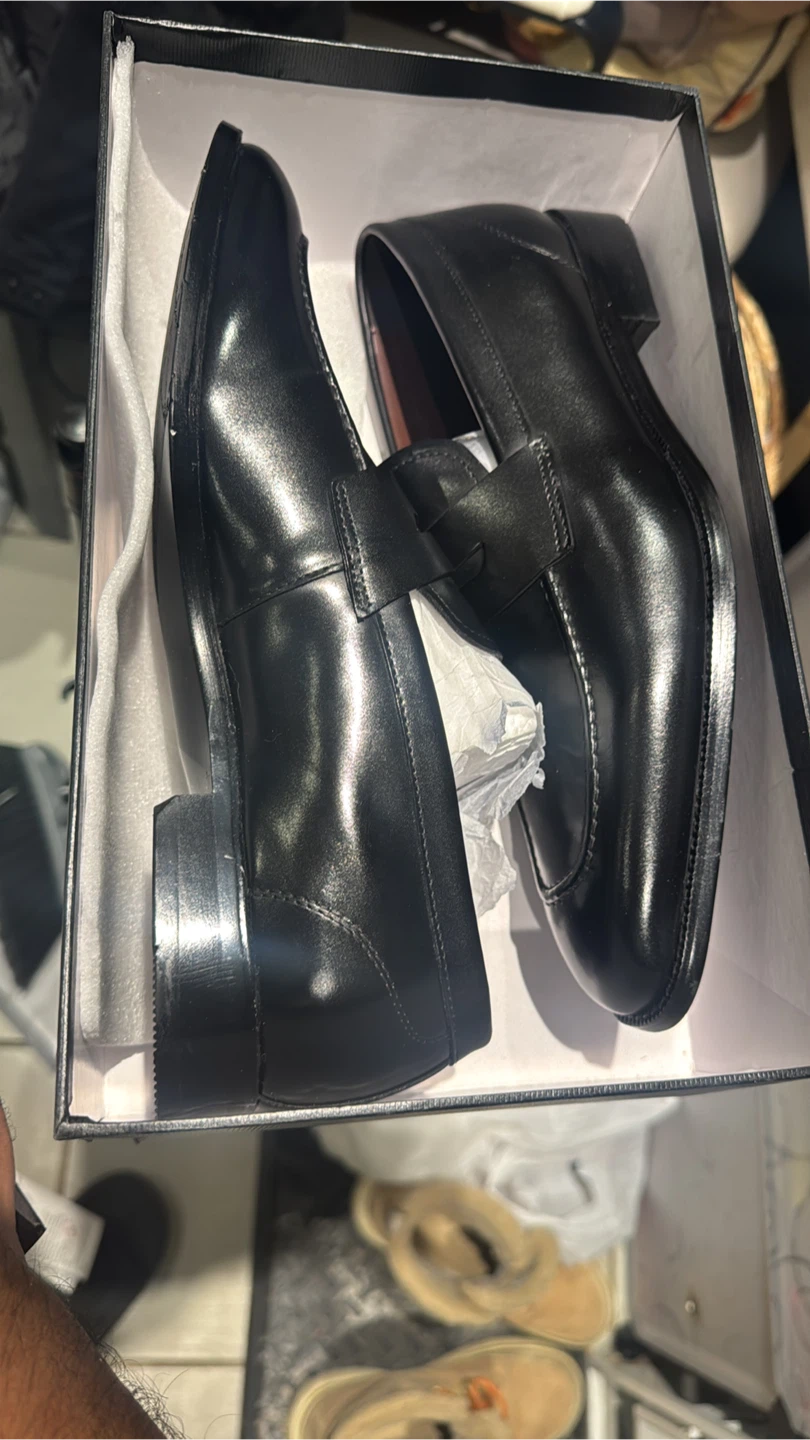 Black Leather Loafers - men’s Size 10 - photo 3