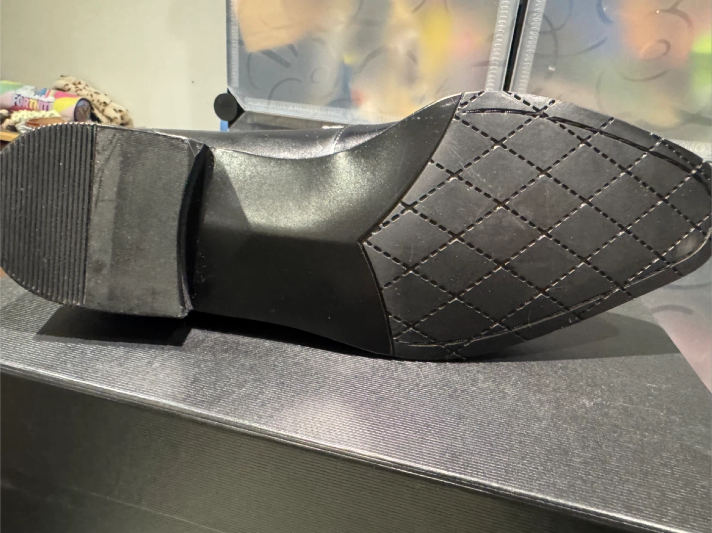 Black Leather Loafers - men’s Size 10 - photo 2