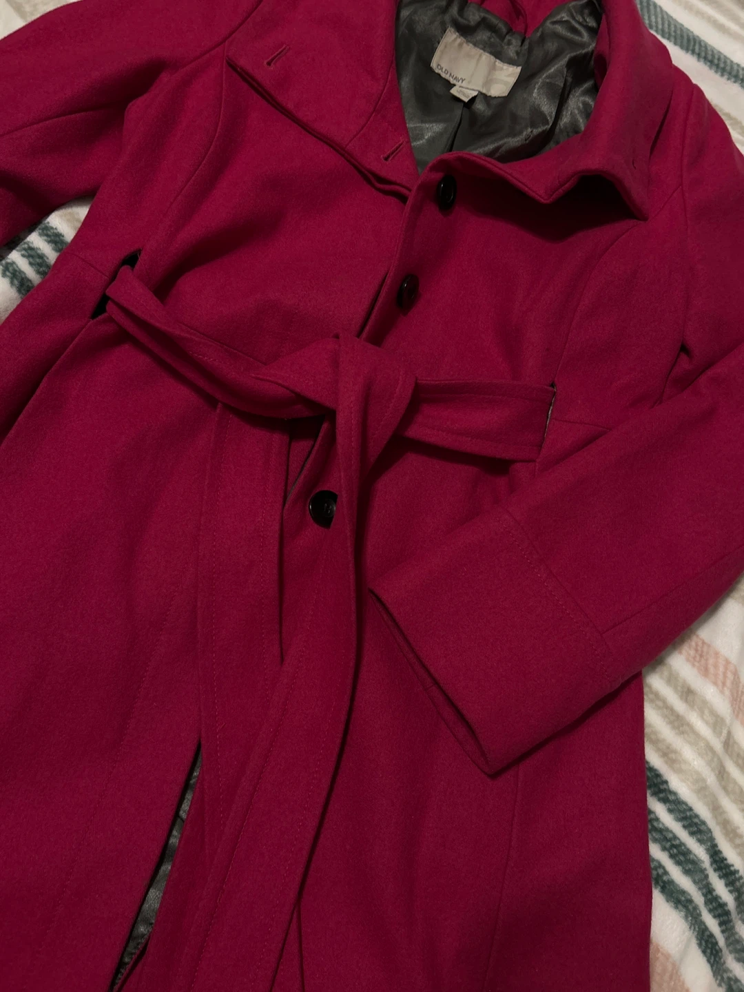 Old Navy Pink Belted Wool Blend Coat - photo 2