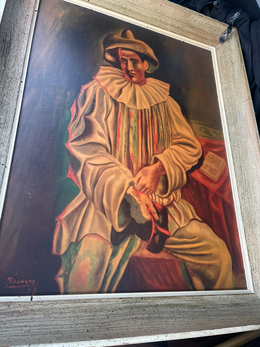 Framed "Picasso" Clown Painting
