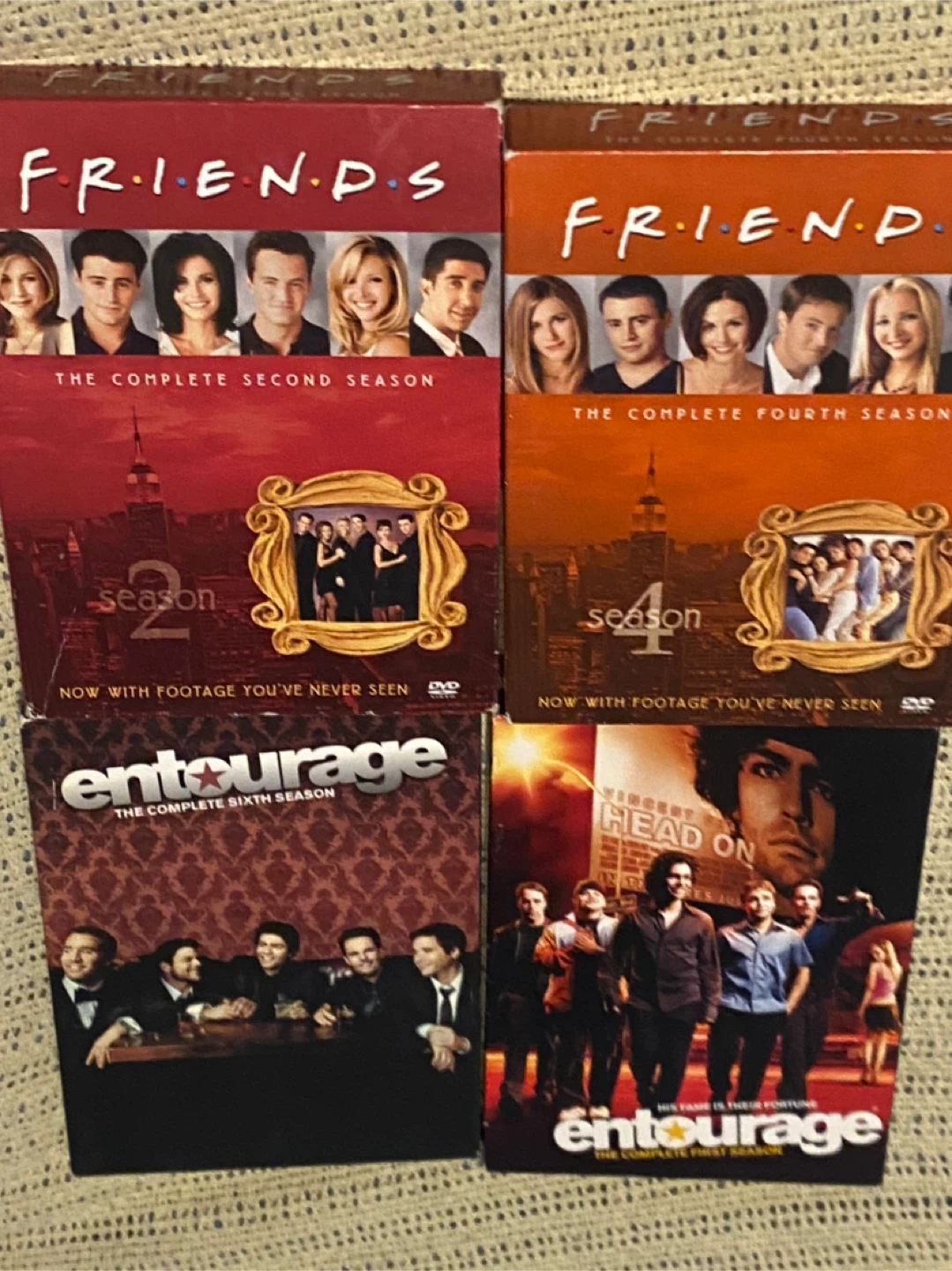 Friends Seasons 2 & 4, Entourage Seasons 1 & 6 DVDs