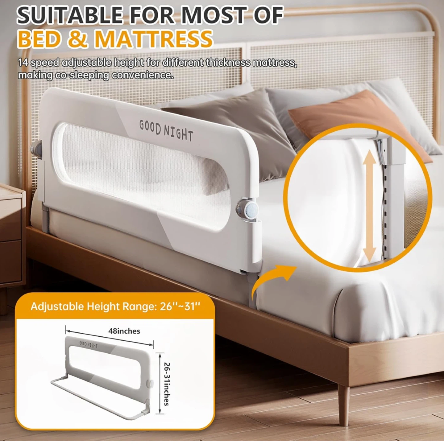 Good Night Mesh Baby Bed Rail - photo 4