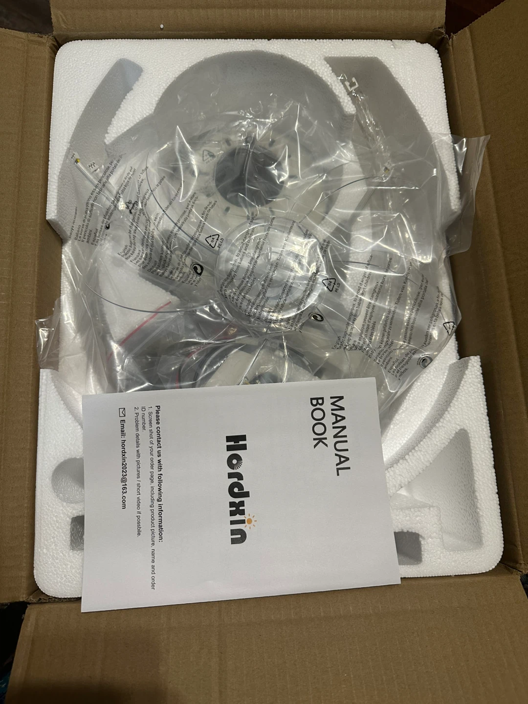 Hordxin 19.7" Black Ceiling Fan with Light