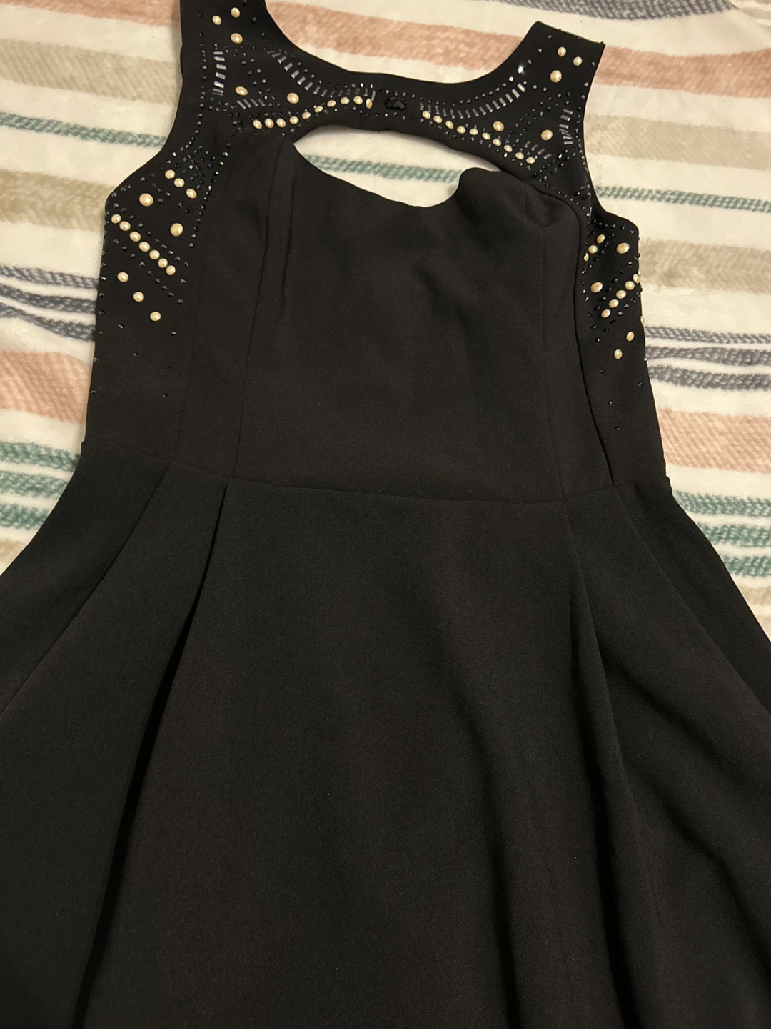Guess Black Beaded Embellished Cutout Dress Size 8 - photo 2