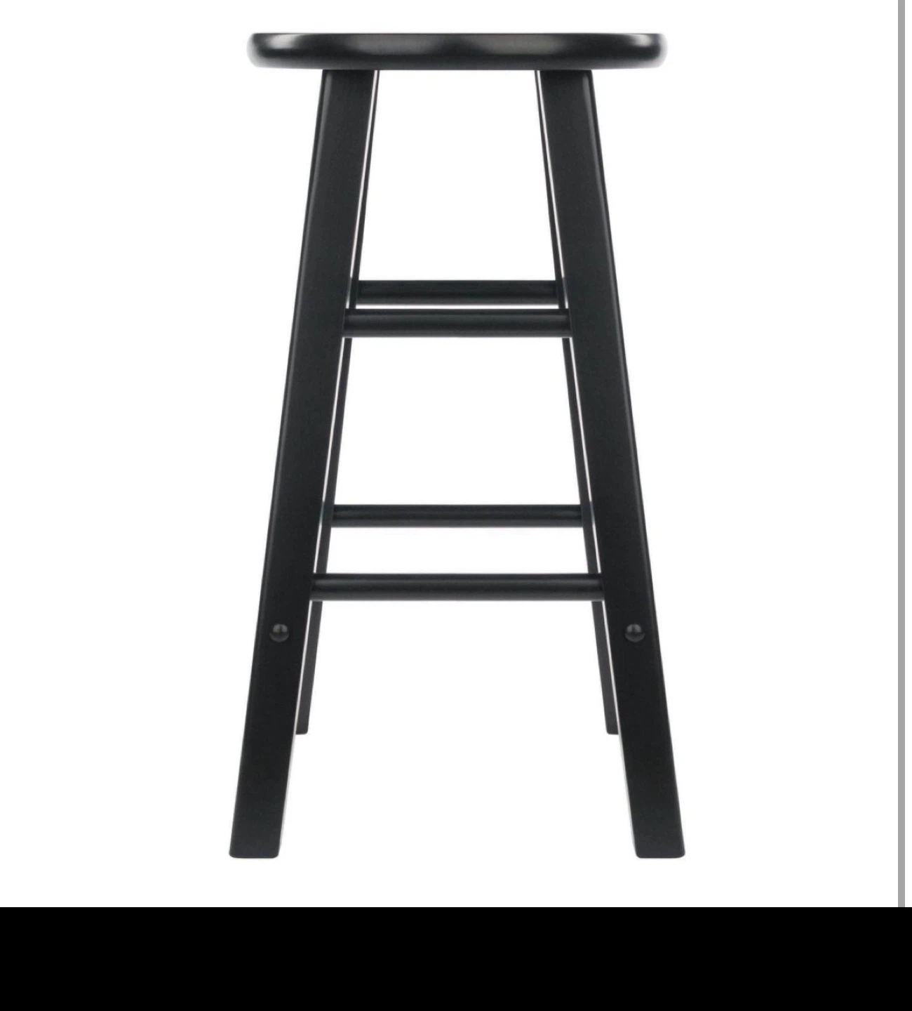 Black Wooden Bar Stools (Set of 2) - photo 5