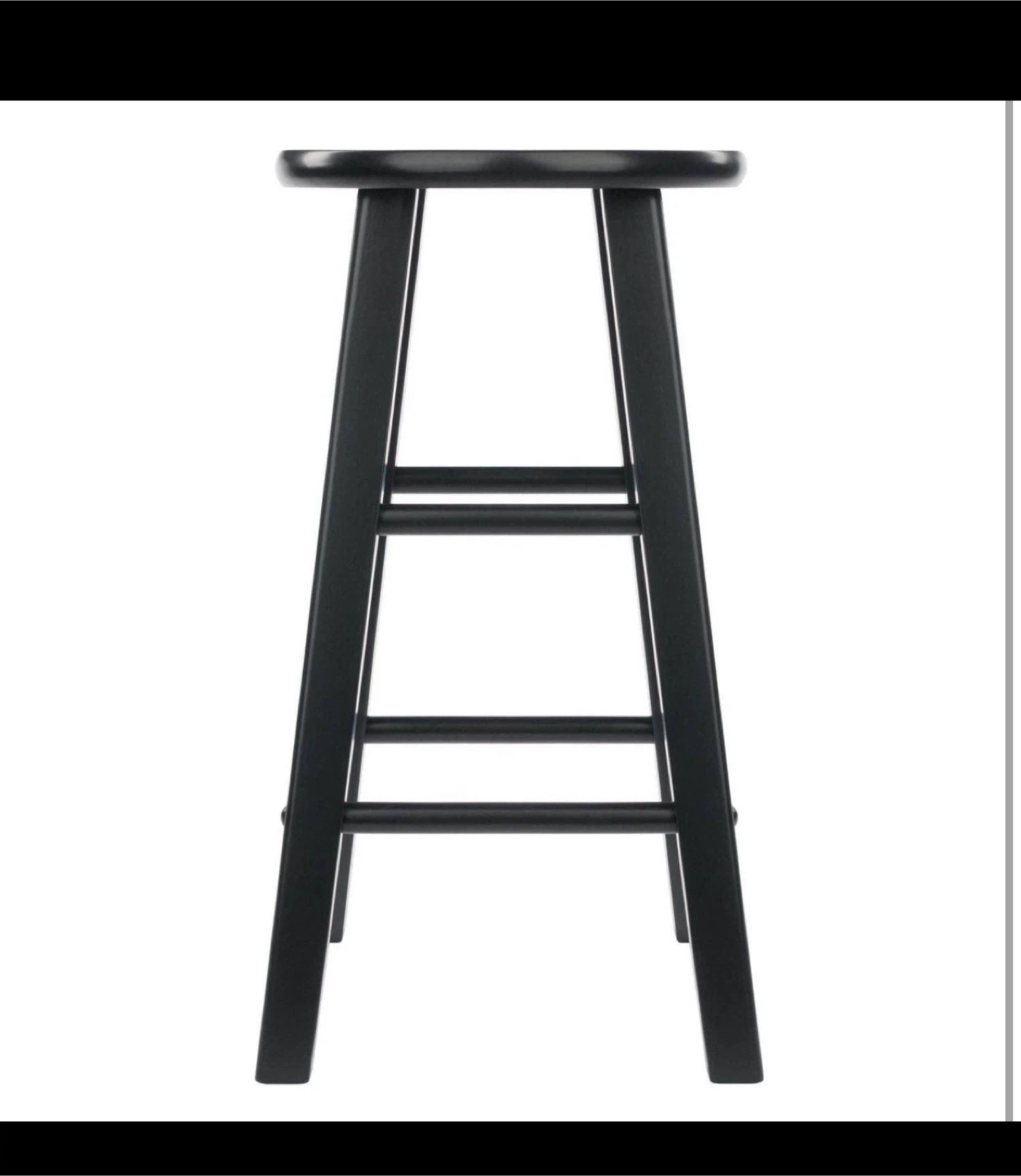 Black Wooden Bar Stools (Set of 2) - photo 4