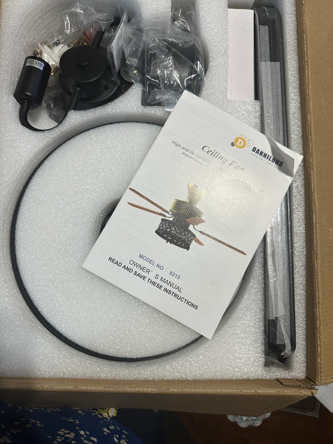 Dannilong 44Ceiling Fan with Lights & Remote