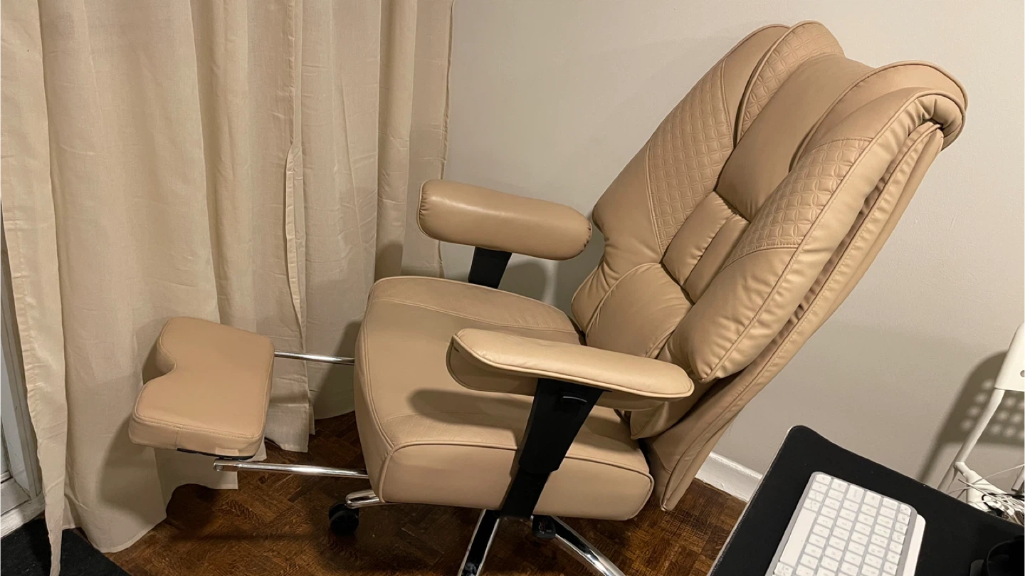Light Brown Executive Office Chair with Footrest - photo 2