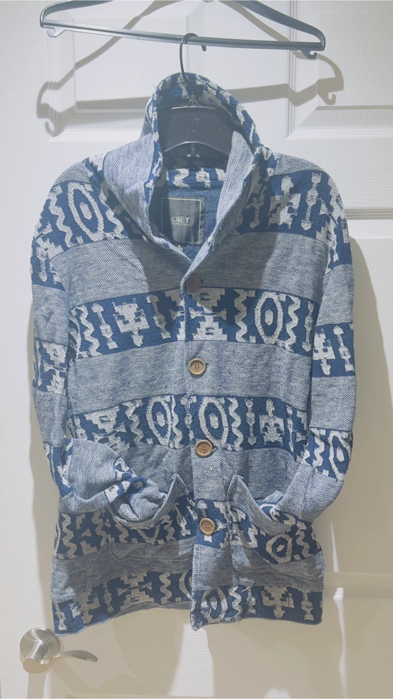 OBEY Shawl Collar Cardigan