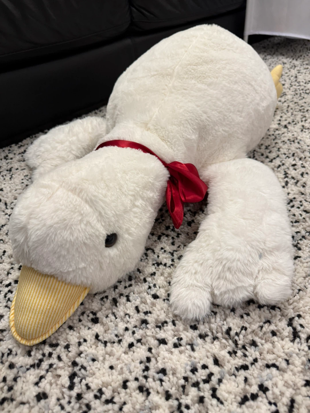 Large Weighted White Plush Duck Toy