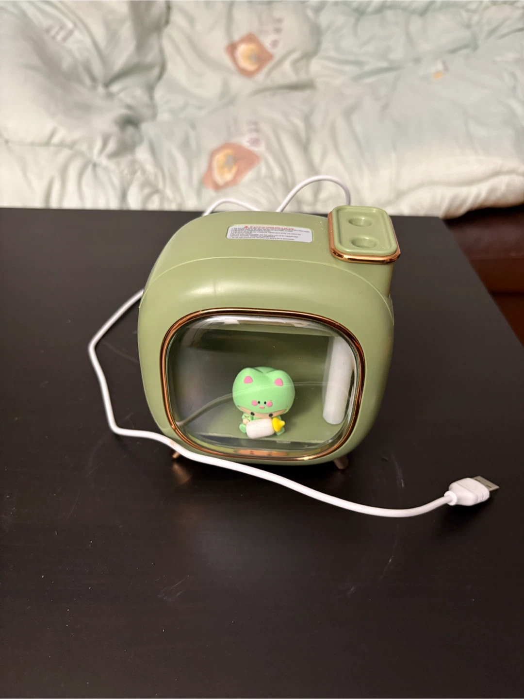 Mini Desk Humidifier with Cute Frog Figurine