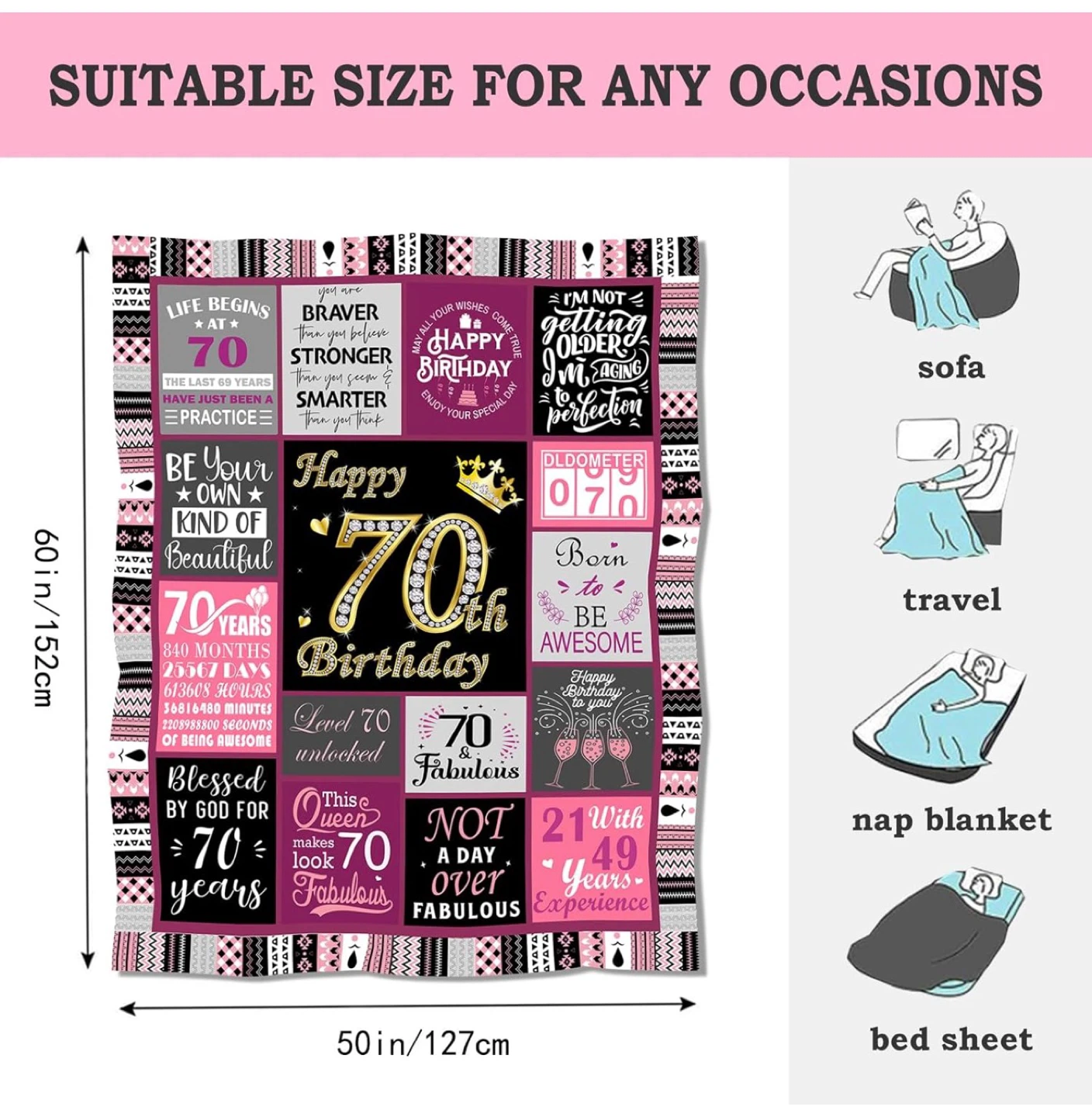 70th Birthday Cozy Blanket - photo 3