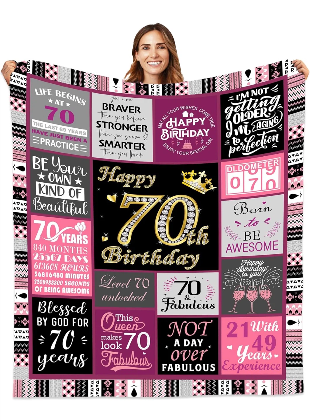 70th Birthday Cozy Blanket