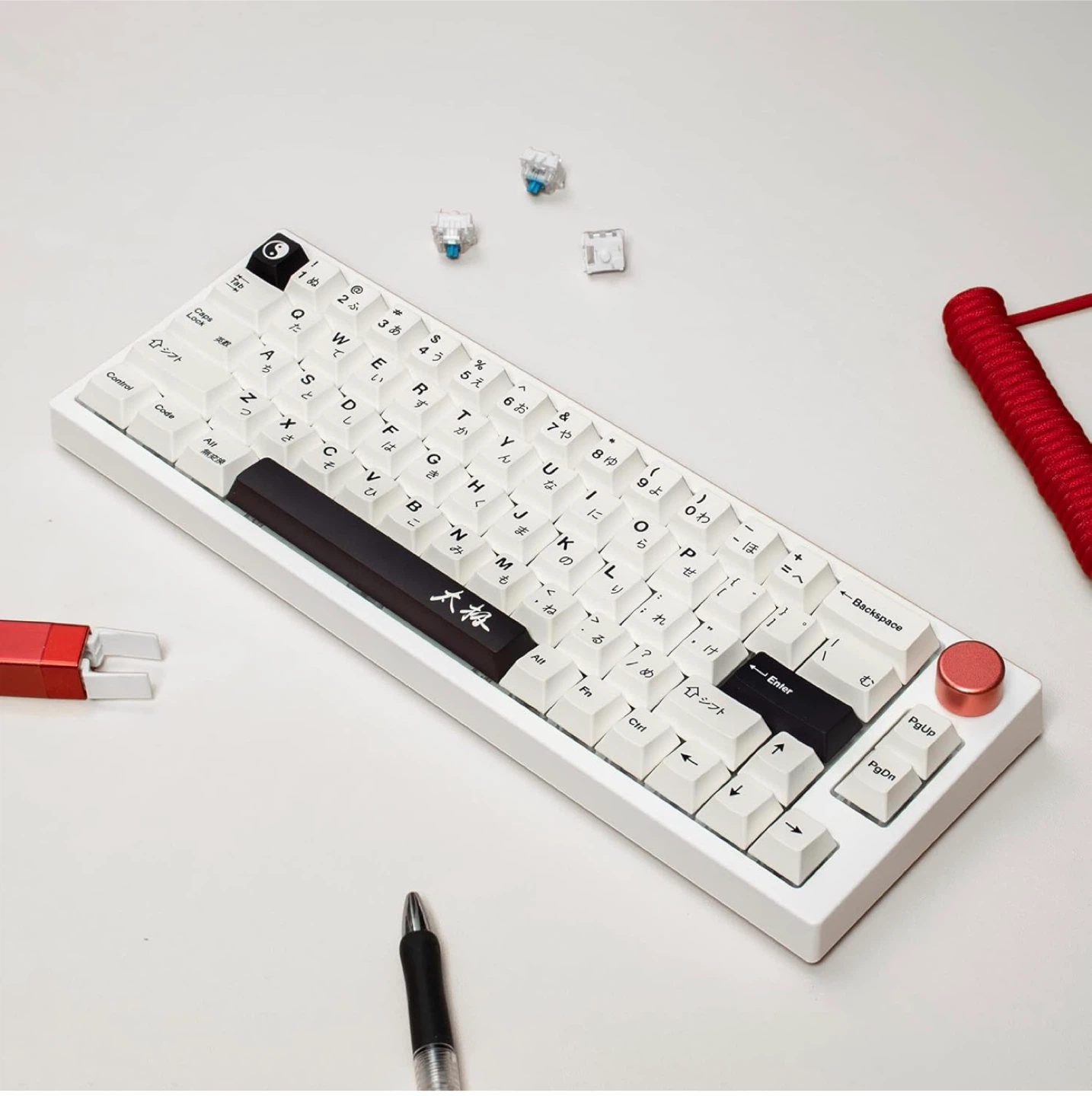 Gliging White Japanese Keycaps Set - 133 Keys Cherry Profile - photo 3