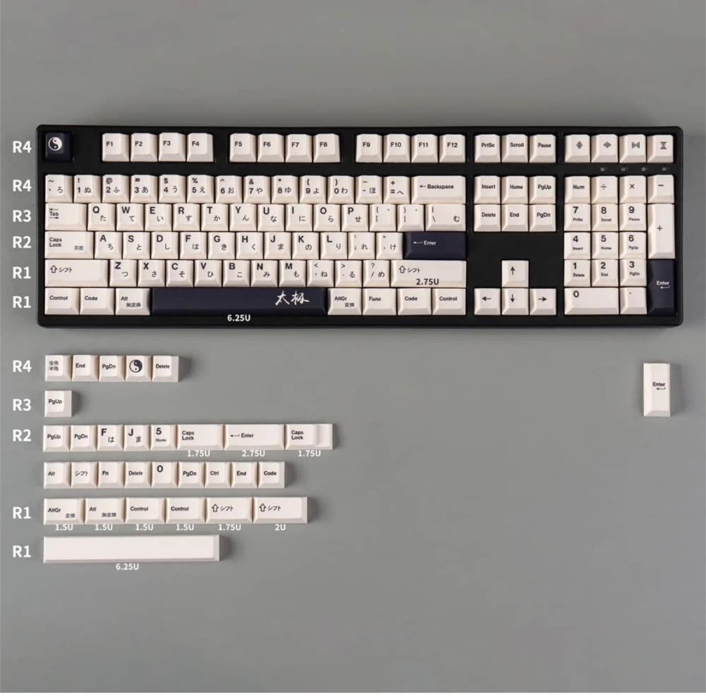 Gliging White Japanese Keycaps Set - 133 Keys Cherry Profile - photo 2