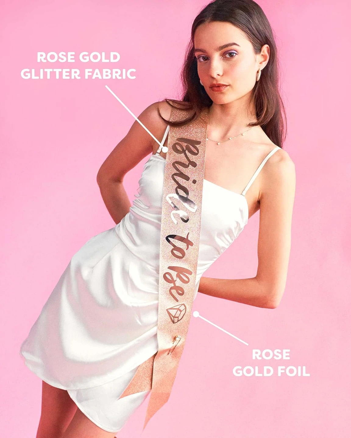 Bride to Be Sash Rose Gold Glitter - photo 3