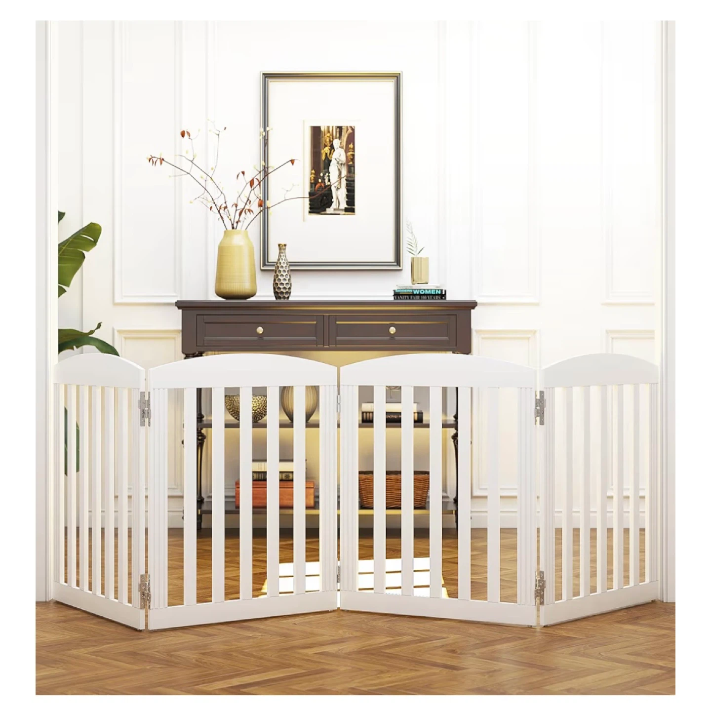 White Wooden Pet Gate