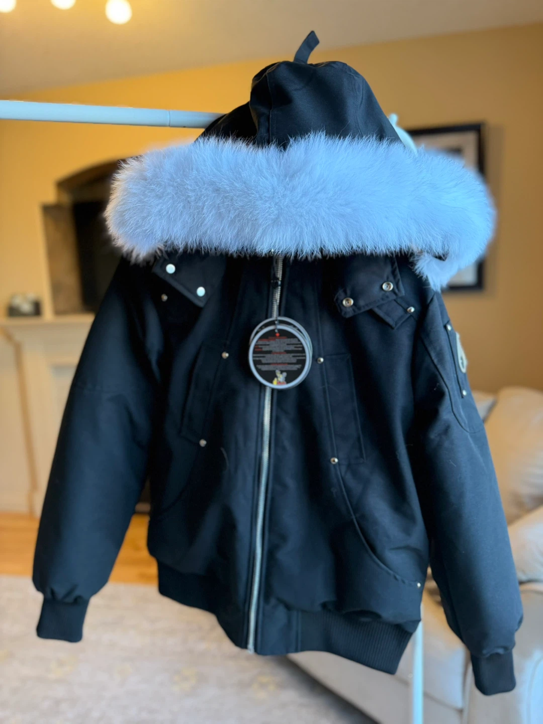 Moose Knuckles Bomber Jacket w/ Fur Hood