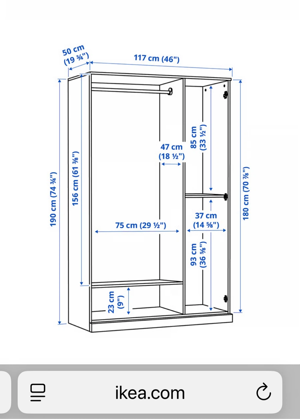 IKEA Brimnes Wardrobe with Mirror Door - photo 2