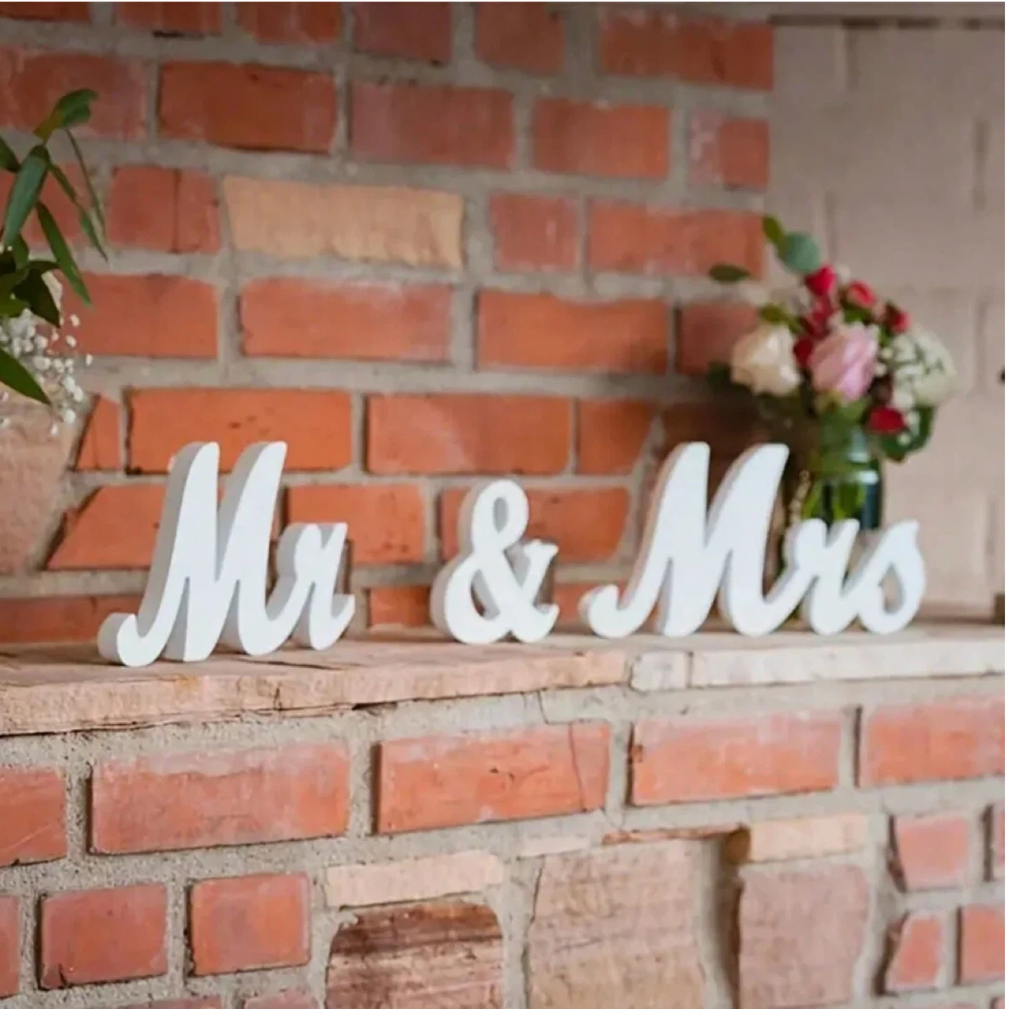Mr & Mrs Wooden Wedding Table Sign - photo 2
