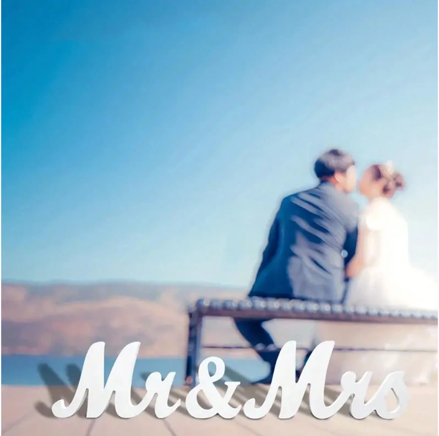 Mr & Mrs Wooden Wedding Table Sign - photo 4