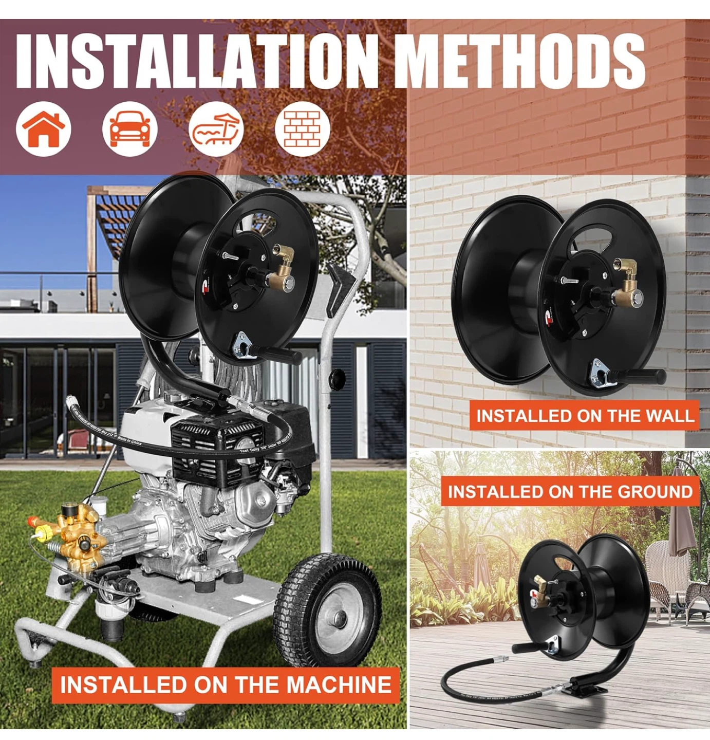 Black Hose Reel with Crank Handle. New in box - photo 4
