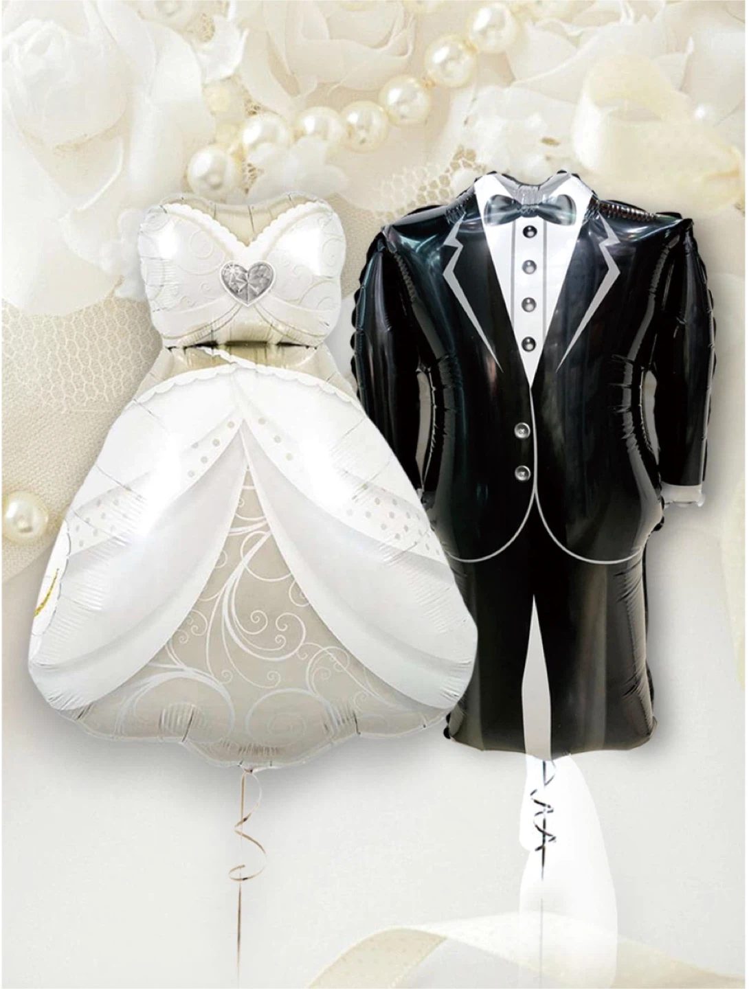 Bride and Groom Foil Balloons - Wedding/Anniversary Party Decor