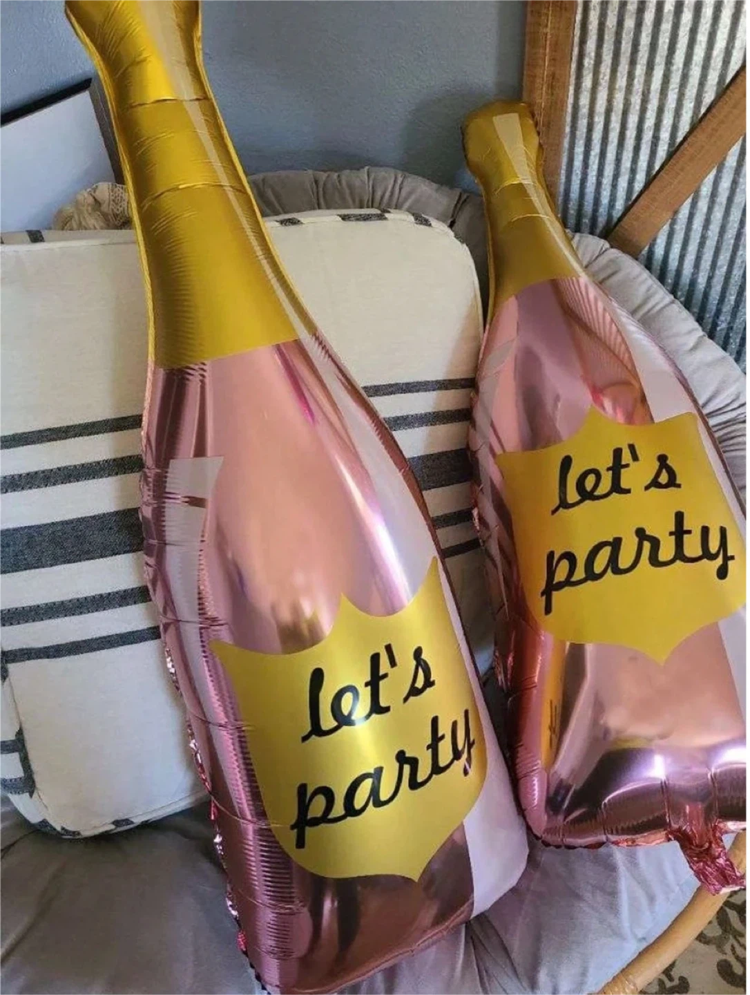 Champagne Bottle "Let's Party" Balloons (3 pcs) - photo 2