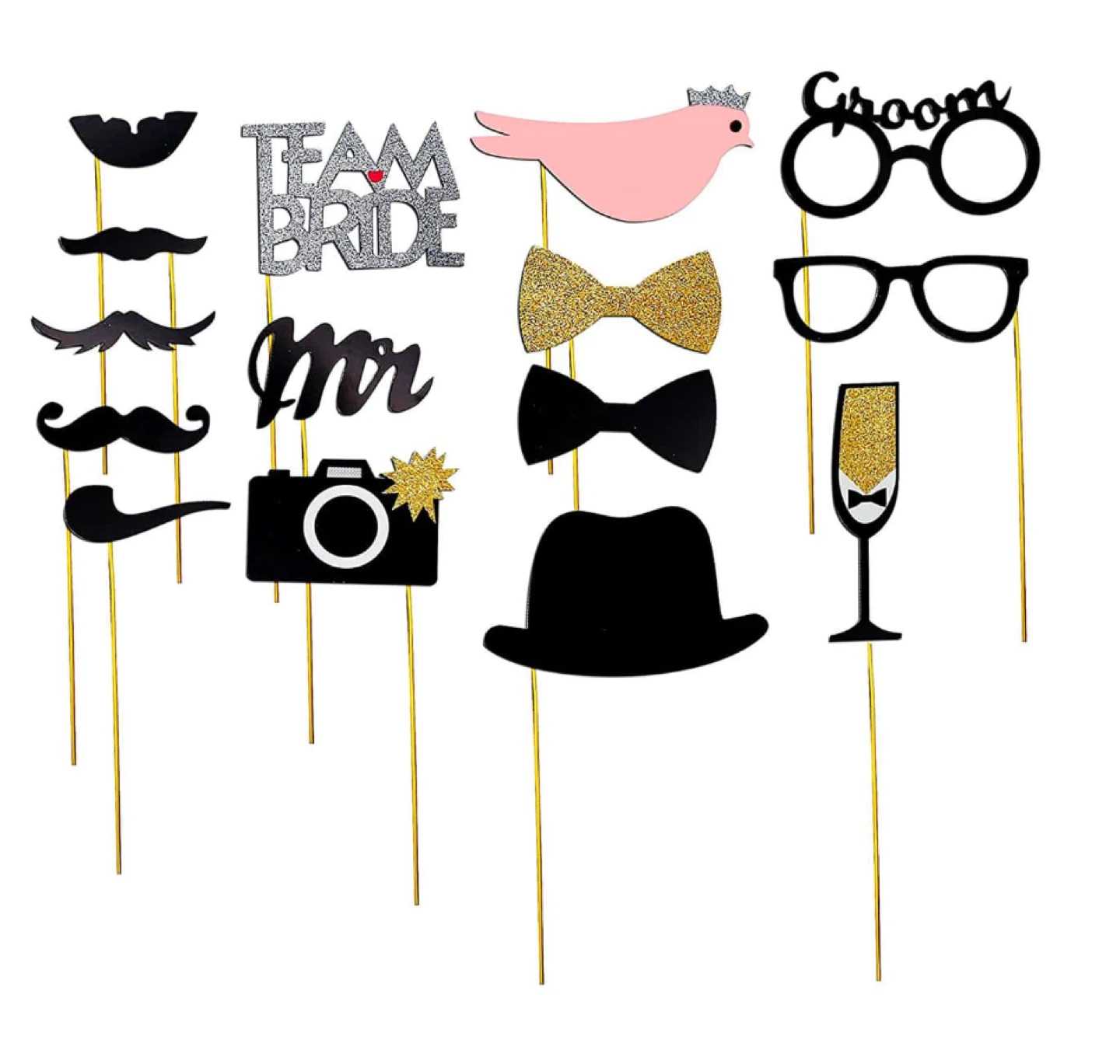 Set or 31 Wedding Photo Booth Props Set - photo 2