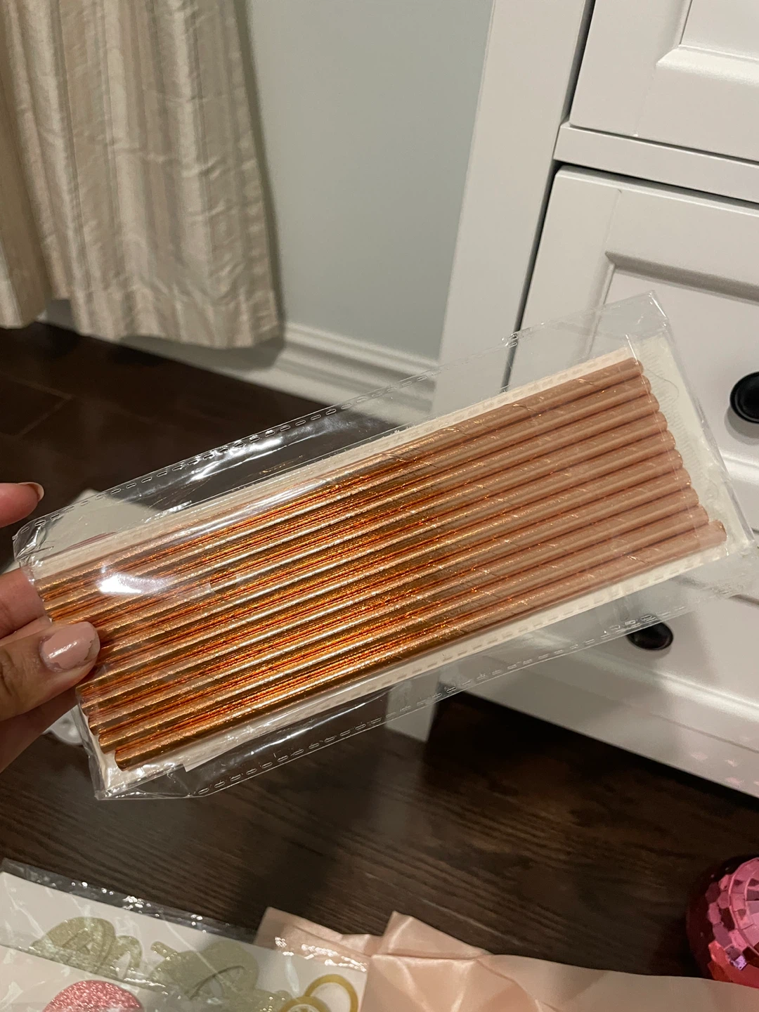 Set of 10 DIY Team Bride Rose Gold Straws - photo 5