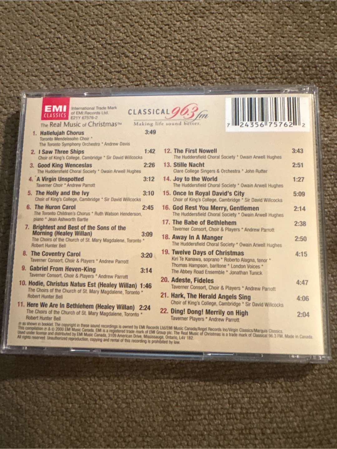 The Real Music of Christmas CD - photo 2