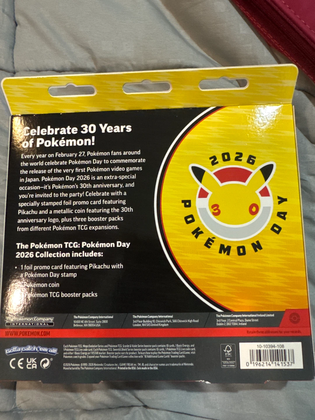 Pokemon TCG 2026 Pokemon Day Pikachu Promo Card - photo 2