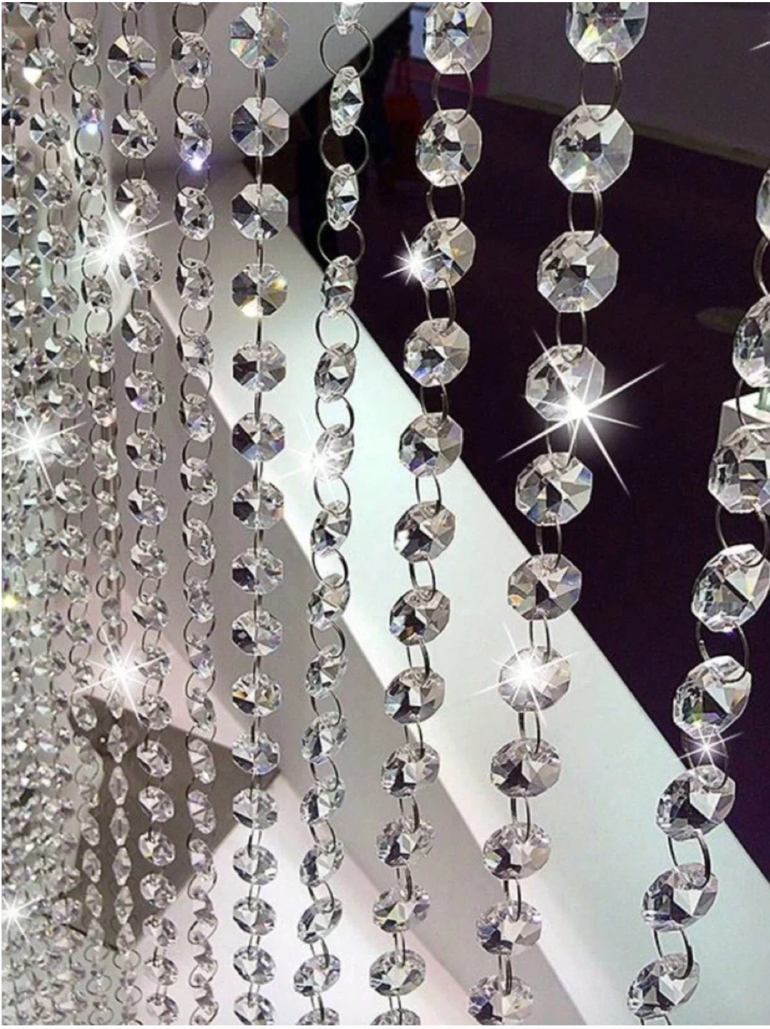 Crystal Hanging Bead Strings - 2 pack (5 metres each)