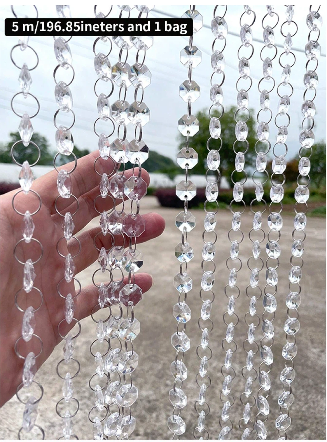Crystal Hanging Bead Strings - 2 pack (5 metres each) - photo 2
