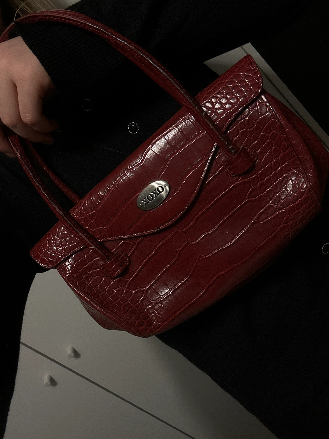 XOXO Red Croc Embossed Handbag - photo 2