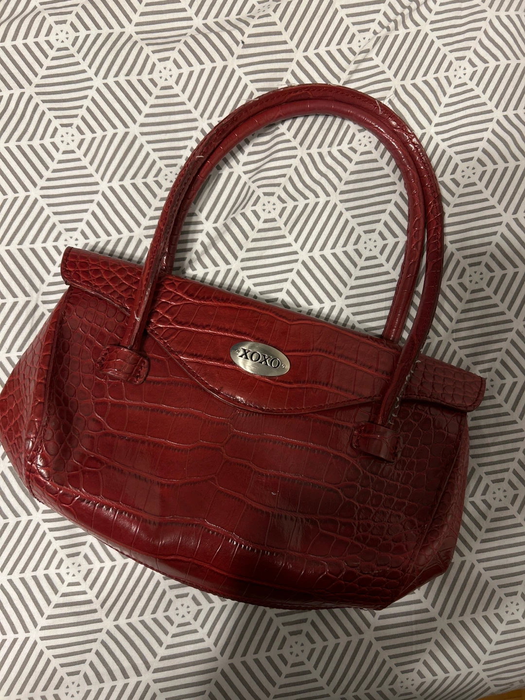 XOXO Red Croc Embossed Handbag