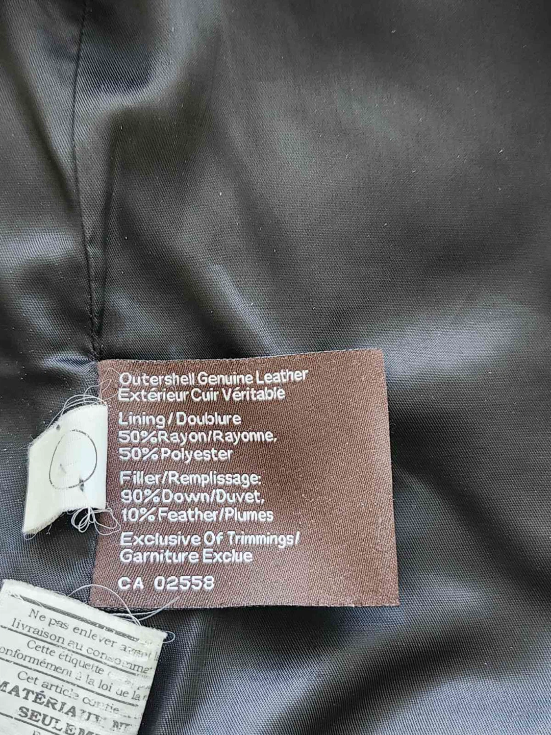 Black Genuine Leather Puffer Jacket with Down Fill - photo 3