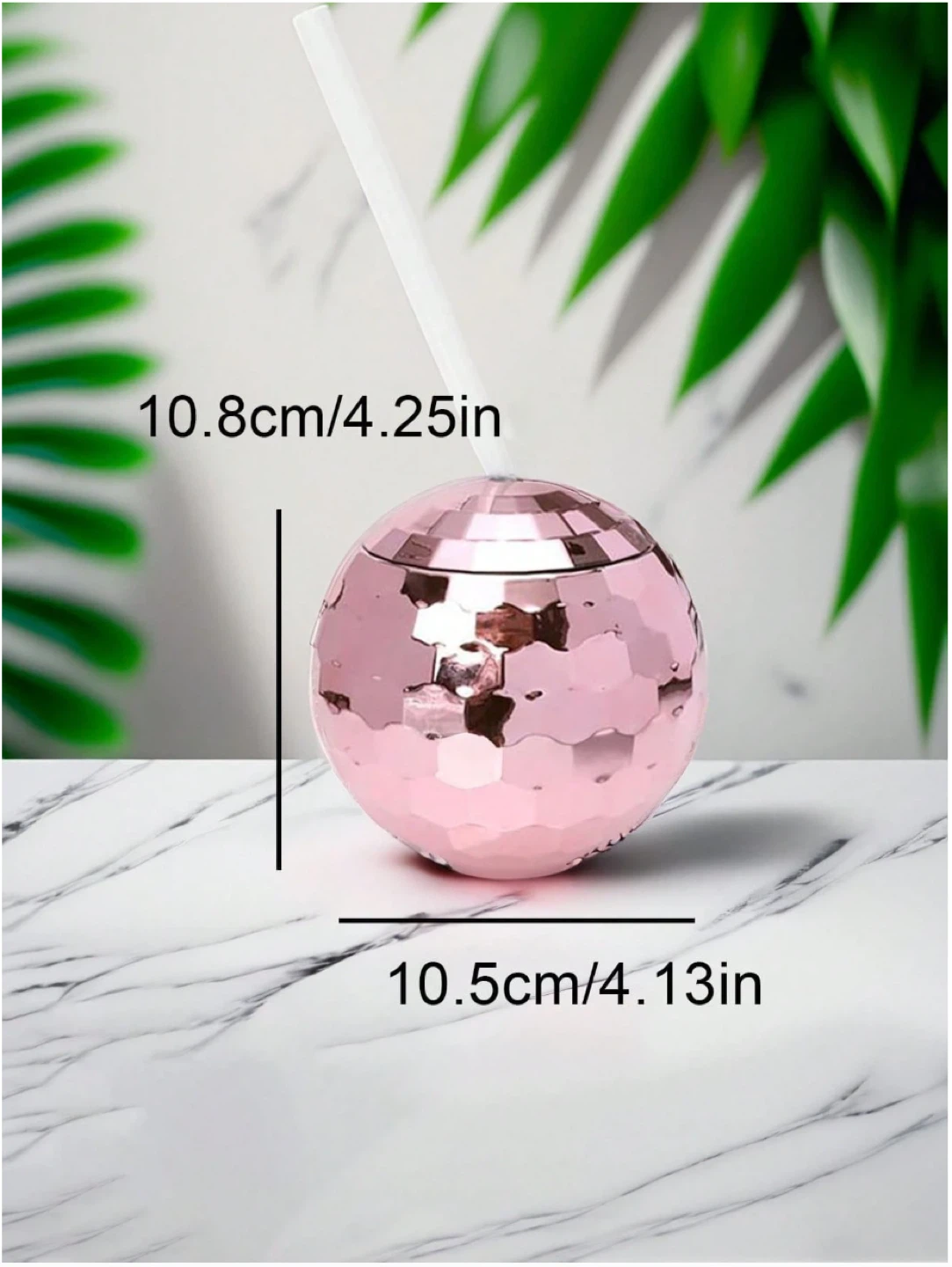Pink Disco Ball Tumbler with Straw - photo 2