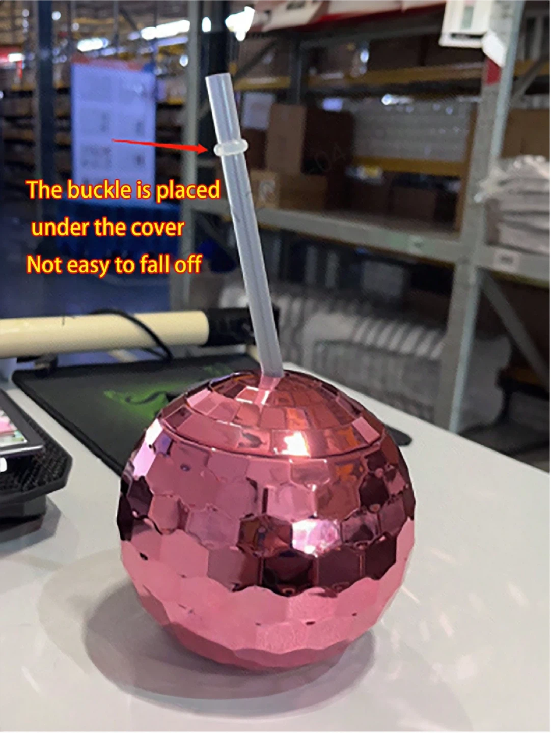 Pink Disco Ball Tumbler with Straw - photo 3