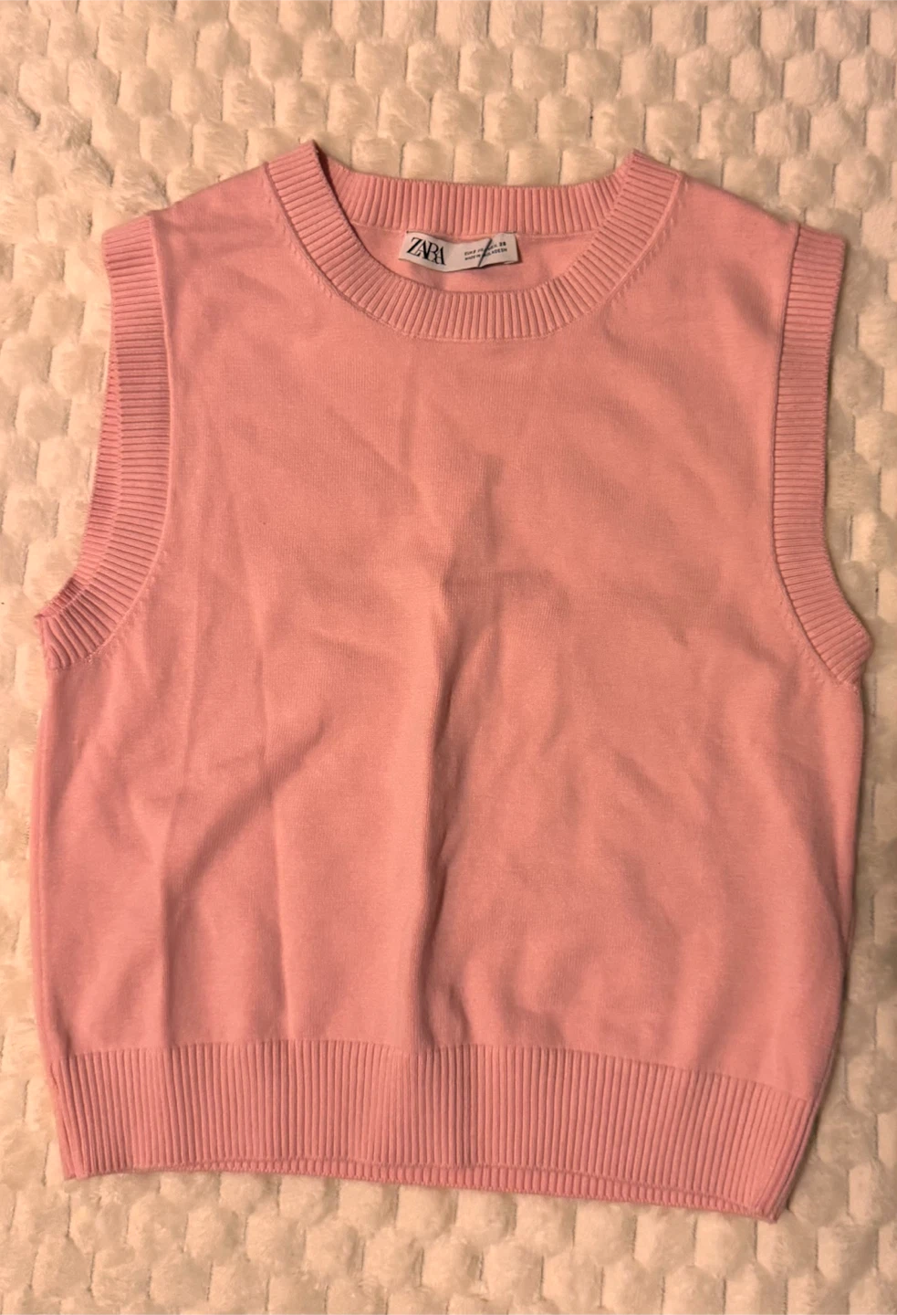Zara Sleeveless Knit Sweater Vest - Pink